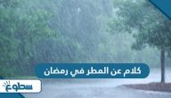 كلام عن المطر في رمضان  كلام عن المطر في رمضان