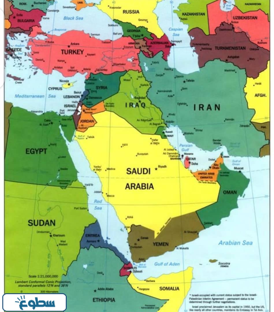 خريطة المملكة العربية السعودية وحدودها