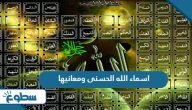اسماء الله الحسنى ومعانيها اسماء الله الحسنى ومعانيها