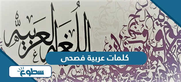 كلمات عربية فصحى ومعناها